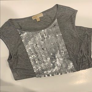 Michael Kors gray sequin top!